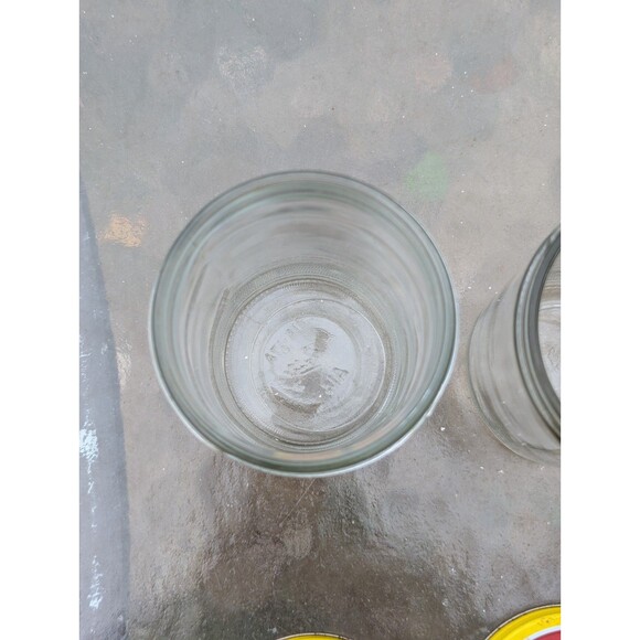 VTG Peter Pan Glass Peanut Butter Jars 80s Matching Creamy Crunchy Retro Yellow - Picture 5 of 10